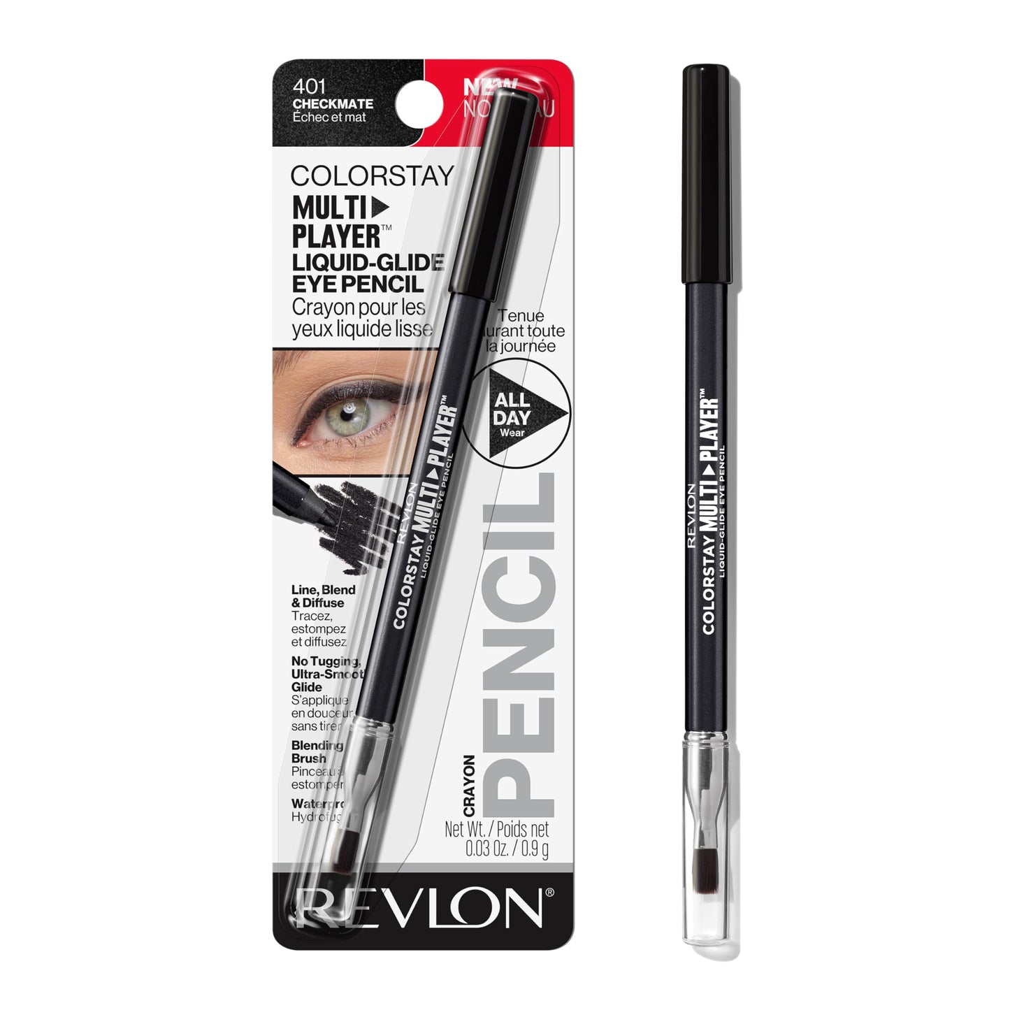 REVLON ColorStay Multiplayer Liquid-Glide Eye Pencil, Multi-Use Makeup With Blending Brush, Blends Then Sets, Creamy Texture, Waterproof