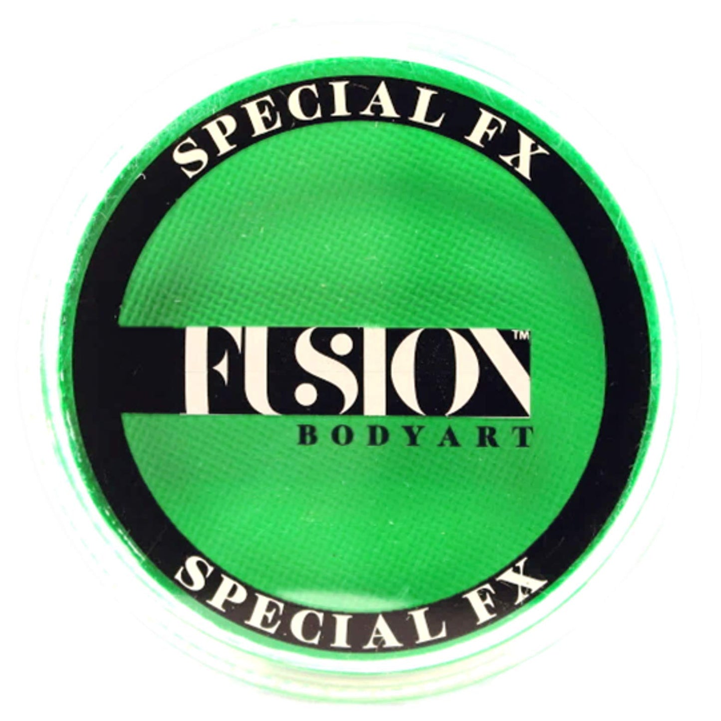 Fusion Body Art and FX Pro Special Effects Paint | Neon Green (32gm), Professional Quality Water Activated Special FX Paint Supplies Single Color Cake
