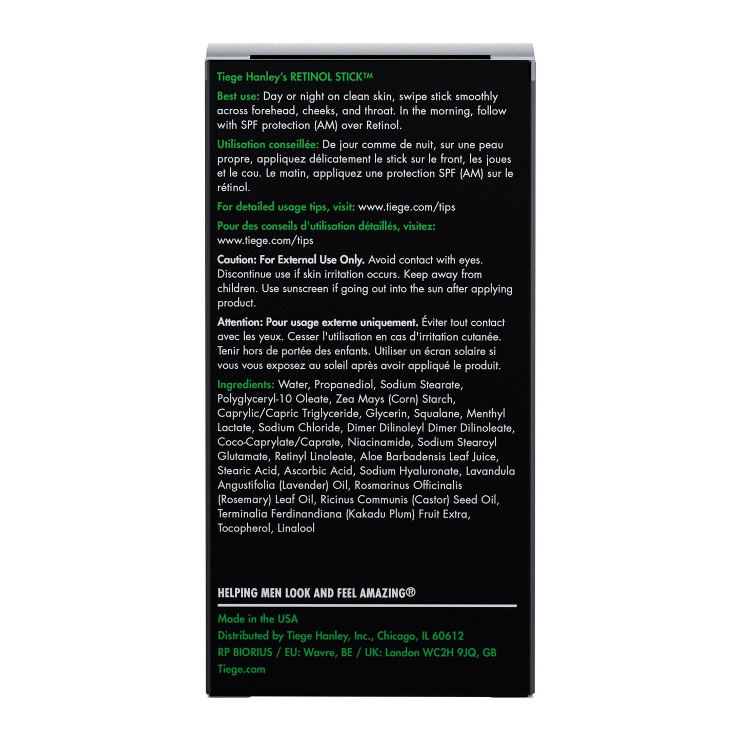 Tiege Hanley Retinol Stick for Men, Anti-Aging Face & Eye Stick With Hyaluronic Acid & Niacinamide, Helps Reduce Appearance of Fine Lines, Wrinkles