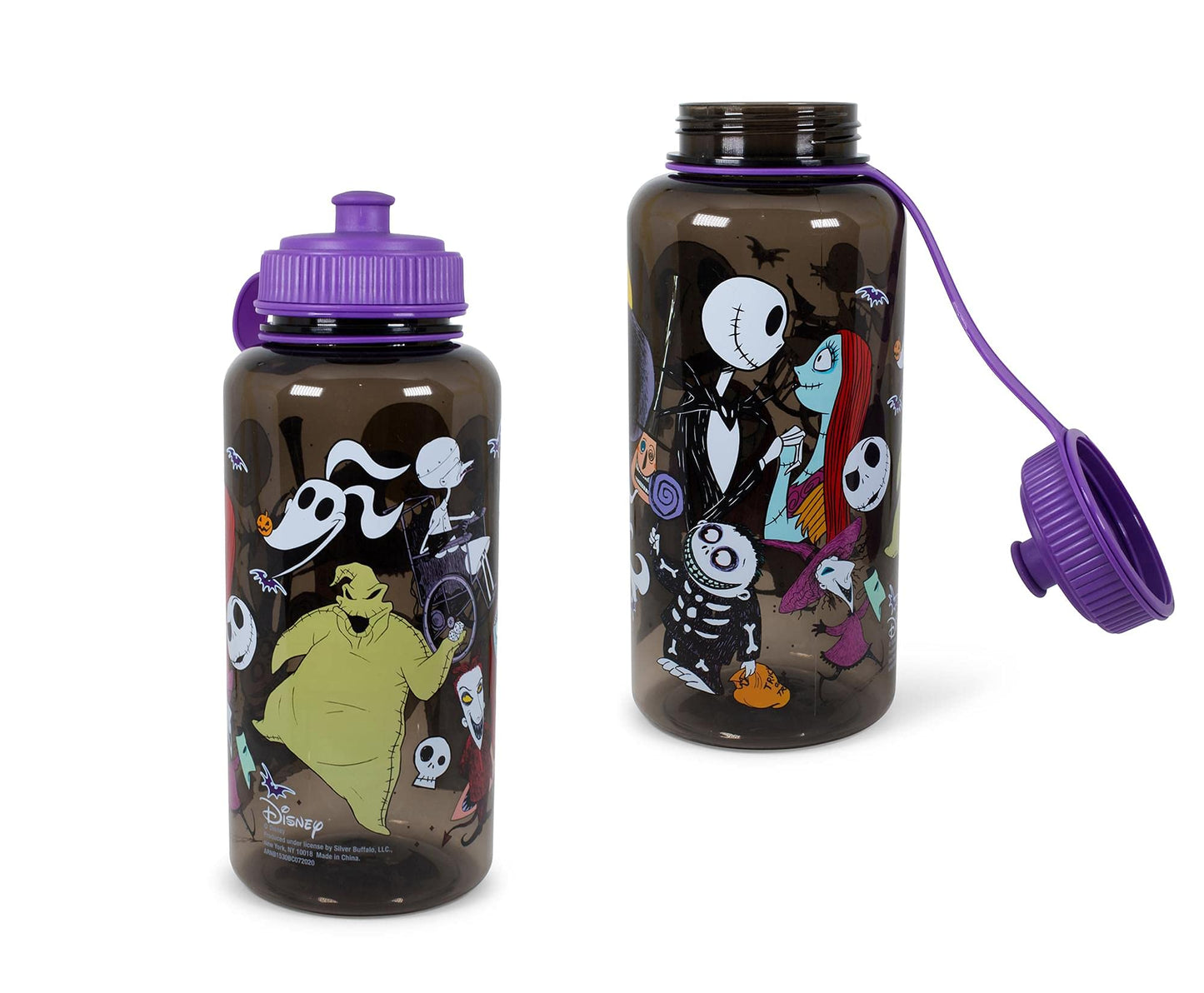 Nightmare Before Christmas Disney's The Water Bottle | BPA-Free Large Plastic Water Jug With Screw Top Lid | Hydration For Outdoor Sports, Gym, Yoga…