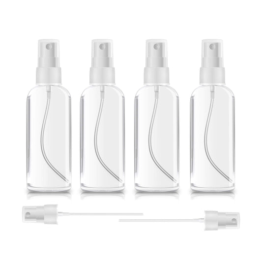 ZEROFIRE 4 Pack Spray Bottles 1oz Clear Plastic Empty Refillable Mini Spritzer for Travel, Cleaning, Gardening, Skin Care Atomizer for Essential Oils Beauty and Personal Care ZEROFIRE Default Title