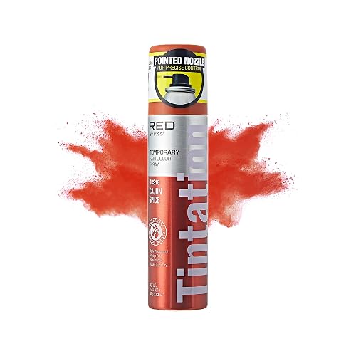 Red by Kiss Tintation Temporary Hair Color Spray 2.82oz, Quick-Dry & Smudge-Proof, Vivid Color Washable Hair Dye, Styling Spray Cosplay Halloween
