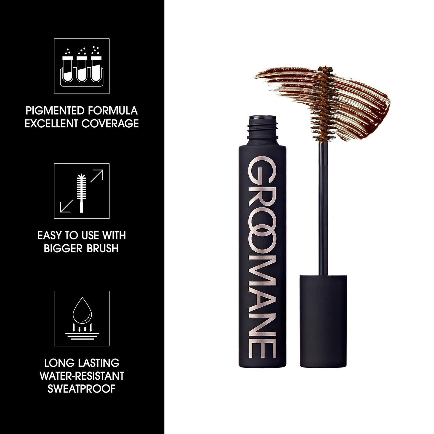 Red by Kiss Groomane Men Gray Coverage Touch-Up, Temporary Brush-On Hair Color for Beards, Sideburns Root & Brows, Water-Resistant & Sweatproof, Easy