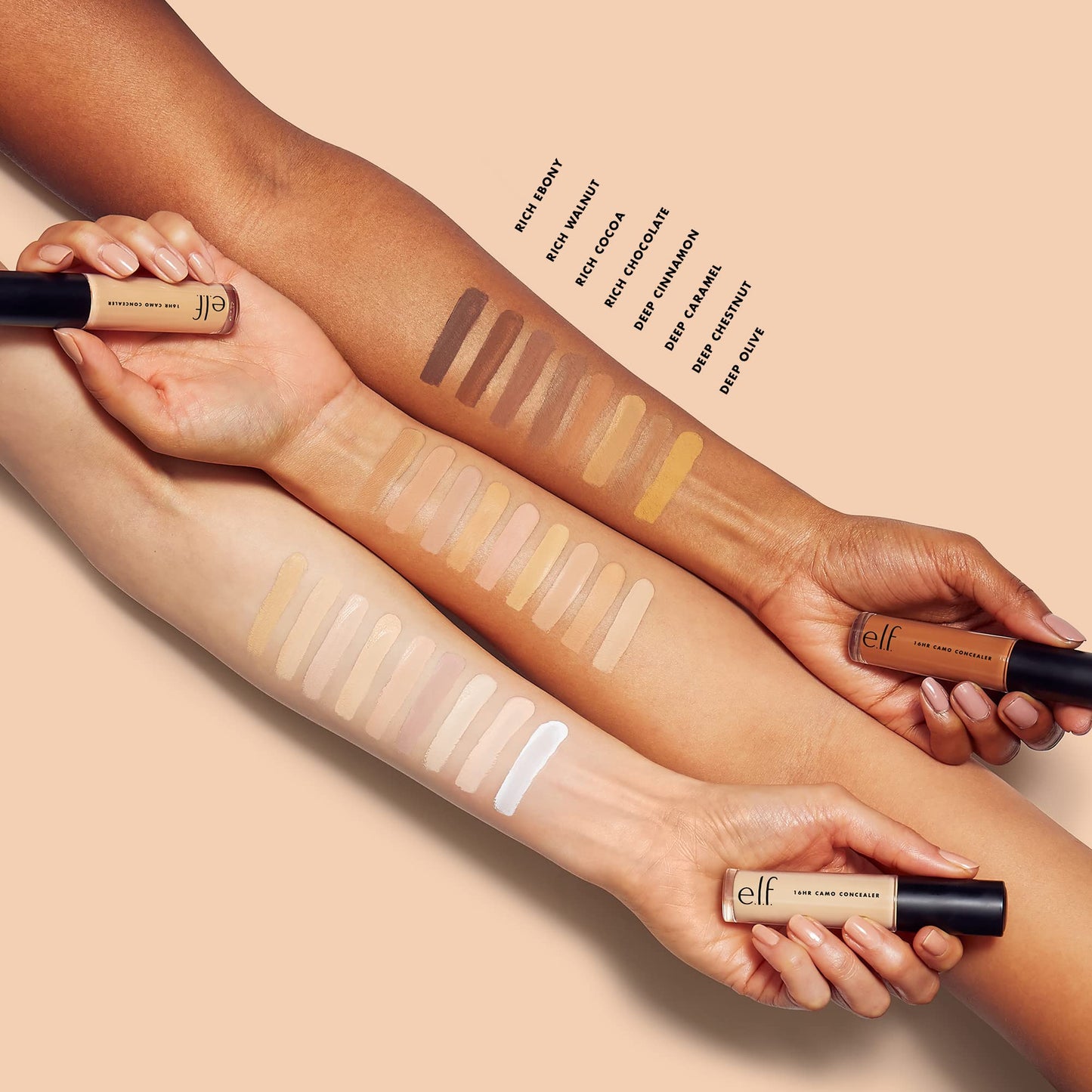 e.l.f. Hydrating Camo Concealer, Lightweight, Full Coverage, Long Lasting, Conceals, Corrects, Covers, Hydrates, Highlights, Deep Caramel, Satin