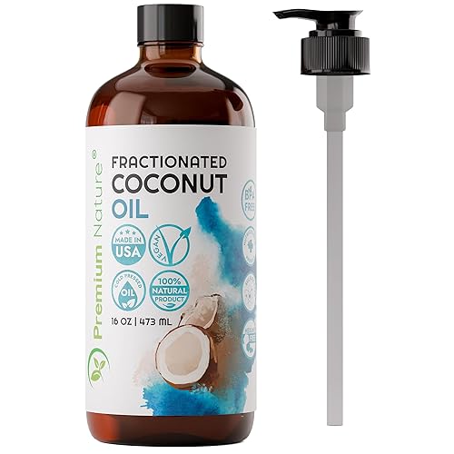 Fractionated Coconut Oil for Skin Moisturizer with Pump Massage Oils Best Carrier for Essential Oils Mixing Body OUL for Dry Skin Moisturizer Natural