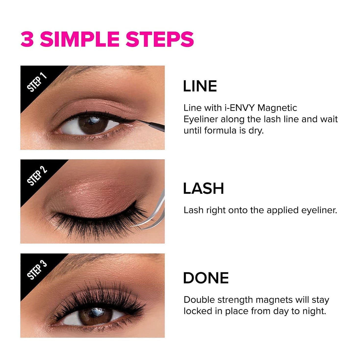 KISS i Envy Magnetic Lashes Double Strength Reusable Lashes Easy To Apply, Everyday Wearable False Eyelashes Faux Mink #3
