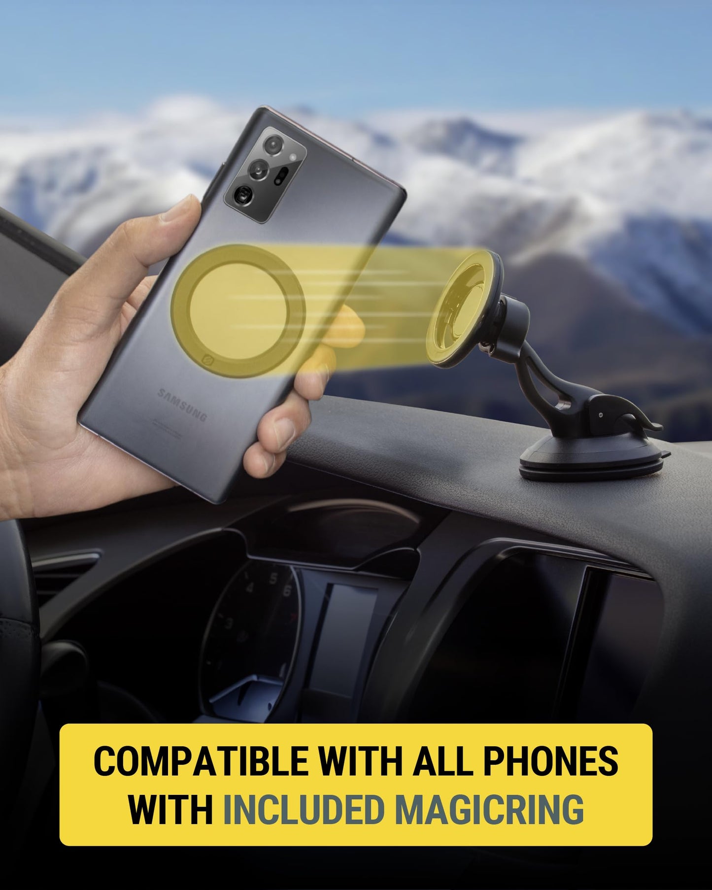 Scosche MagicMount™ SMSWD Magnetic Phone Holder for Car Dashboard/Windshield, MagSafe Stand, Suction Cup Phone Mount Compatible with iPhone 16 15 14…