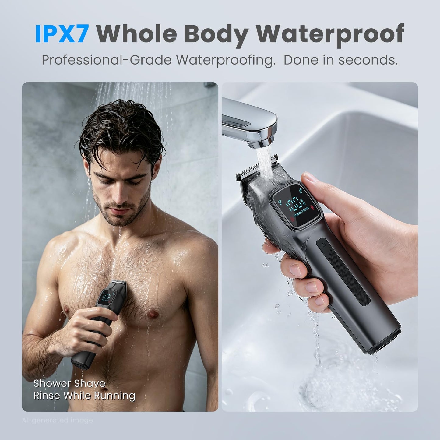 Phisco Rechargeable Beard Trimmer for Men: 180-Min Hair Clippers with USB-C Fast Charging & Stand, IPX7 Waterproof Wet/Dry Hair Trimmer, All in One Beauty and Personal Care Phisco