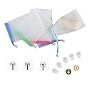 40PCS Exfoliating Soap Mesh Saver Pouch Bag and 3 PCS Transparent Hook and 5 PCS Transparent Spring Cord Plastic Lock for Shower Face Washing,Easy