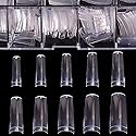 Clear Acrylic French Nail Tip BTArtbox 500pcs Half Cover Fake/False Nail with Case for Dip Powder Nail Salons and DIY Nail Art, 10 Sizes