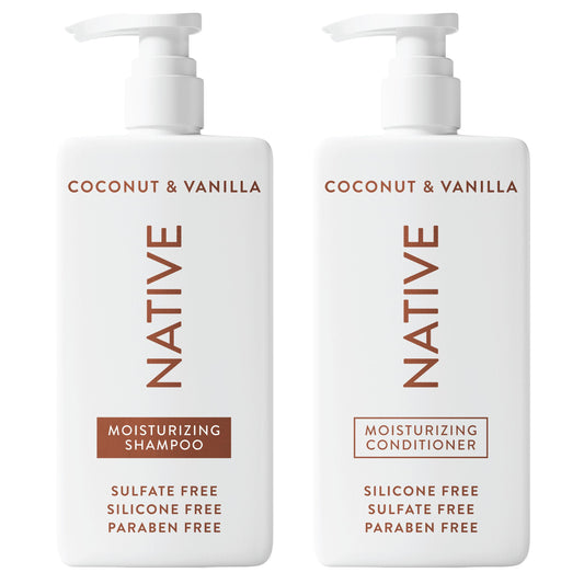 Native Coconut & Vanilla Shampoo and Conditioner Contain Naturally Derived Ingredients | All Hair Types, Color & Treated, Fine to Dry Damaged, Sulfate