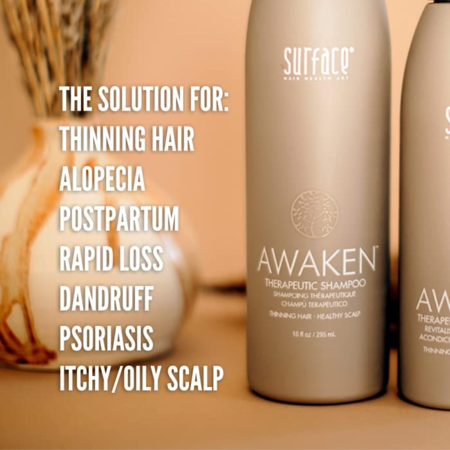 SURFACE Hair - Awaken Therapeutic Shampoo - Natural Ingredients for Thinning Hair and a Healthy Scalp - 2 fl oz