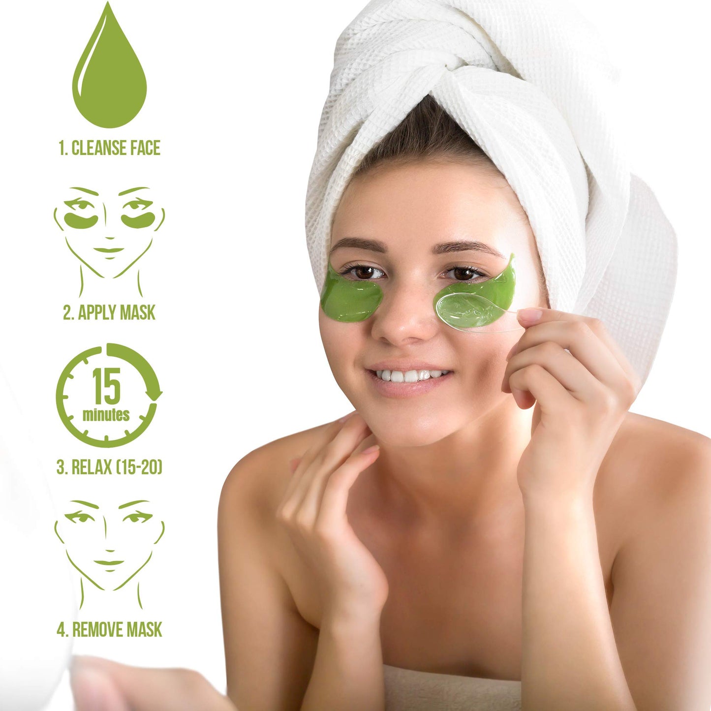 Aloe Vera Eye Treatment Mask (30 Pairs) Reduces Puffiness, Wrinkles, Puffy and Bags Under Eyes, Lightens Dark Circles, Undereye Patches Moisturizes