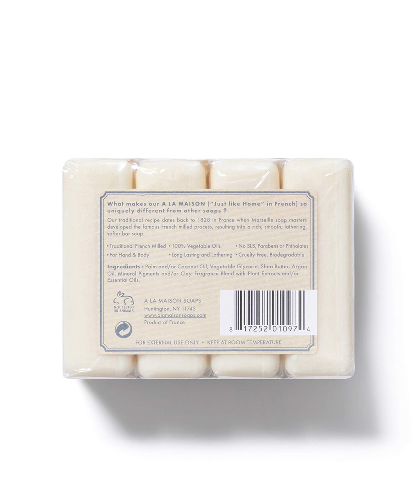 A LA MAISON Fresh Sea Salt Bar Soap - Triple French Milled Natural Moisturizing Hand Soap Bar (12 Bars of Soap, 3.5 oz)