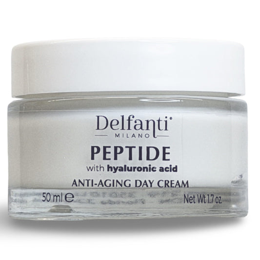 Delfanti-Milano • PEPTIDE with Hyaluronic Acid • ANTI-AGING DAY CREAM • Made in Italy