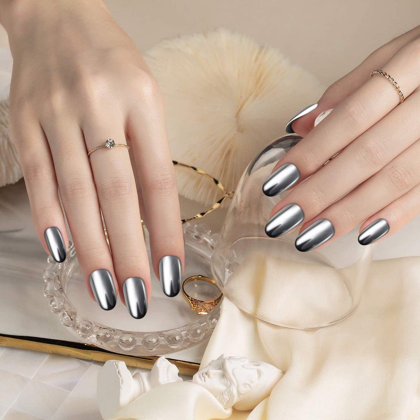 Artdone 36 Jars Chrome Nail Powder Magic White Pearl Kit Mirror Effect Silver Metallic Holographic Dip Nail Powder For Resin Craft & Nail Art Beauty and Personal Care Artdone