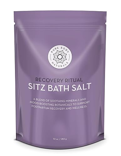 Pure Body Naturals Sitz Bath Salt - Postpartum Care and Hemorrhoid Treatment - Natural Soak for Self Care and Hemmoroid Treatment - Post Partum