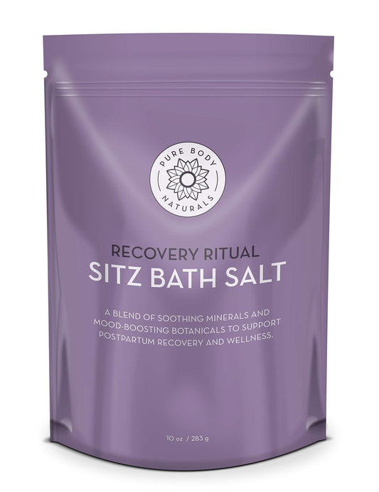 Pure Body Naturals Sitz Bath Salt - Postpartum Care and Hemorrhoid Treatment - Natural Soak for Self Care and Hemmoroid Treatment - Post Partum