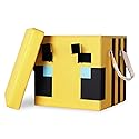 Minecraft Bee 15-Inch Storage Bin Chest with Lid | Foldable Fabric Basket Container, Cube Organizer with Handles, Cubby Closet Organizer | Video Game…