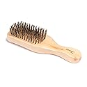 Diane Reinforced Boar Bristle Club Wave Brush for Men and Barbers - Hard Bristles for Thick to Coarse Hair - Use for Detangling, Smoothing, Wave