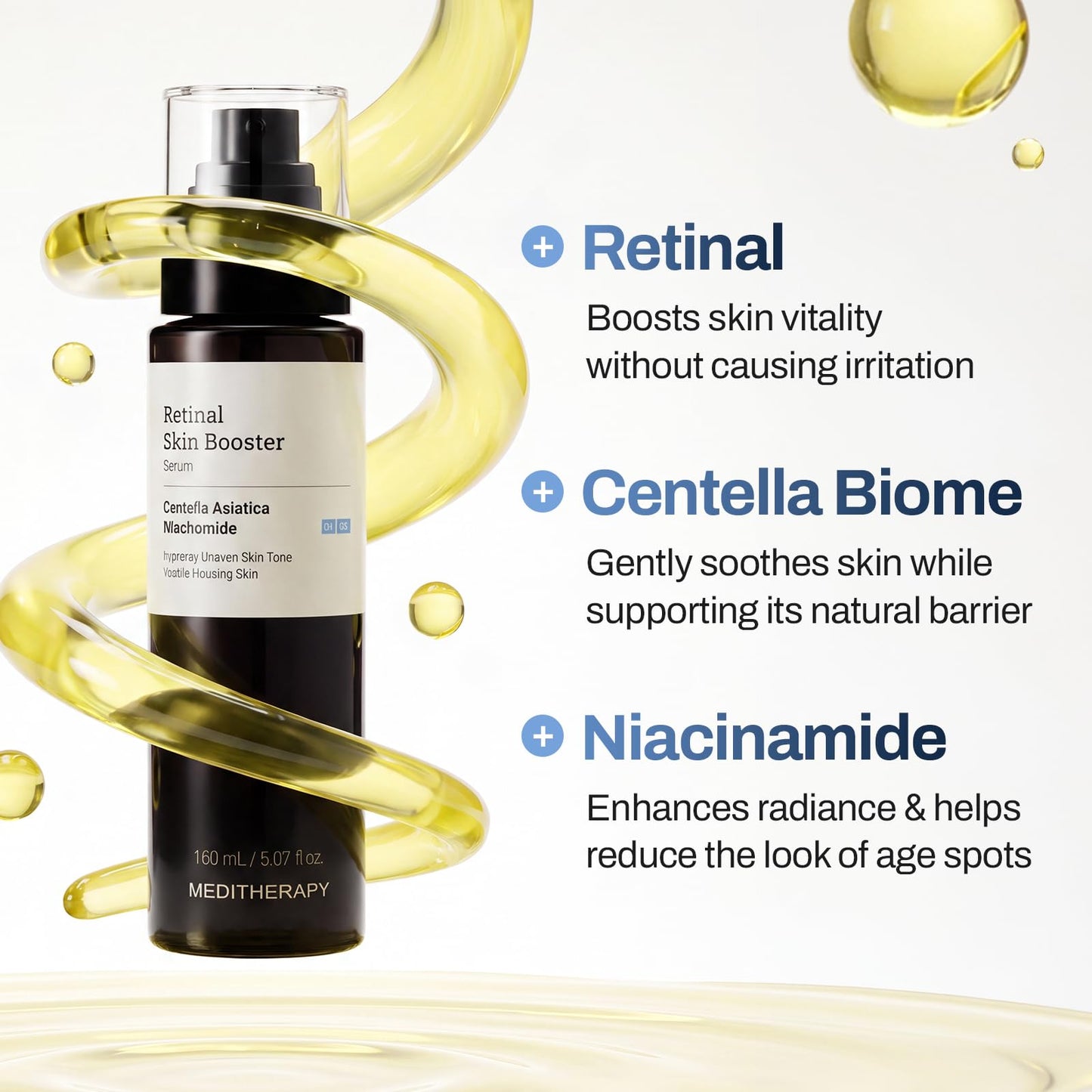 MEDITHERAPY Retinal Skin Booster Serum 5.07 fl oz | Retinaldehyde, Niacinamide, Cica | Korean Hydrating Face & Body Serum for Dull, Uneven Skin, All Beauty and Personal Care MEDITHERAPY