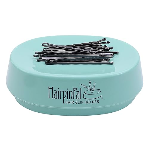 HairpinPal Magnetic Bobby Pin Holder - Easy Hair Clip and Pin Collector - Manage Hair Clips - Keeps Rooms Tidy - Sea Foam Teal - Made in the USA