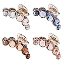 Lawie 4 Pack Clear Gold Blue Brown Crystal Gems Glitter Sparkly Fancy Plastic Octopus Hair Claw Clips Bling Jeweled Jaw Barrettes Hair Grips Clamps