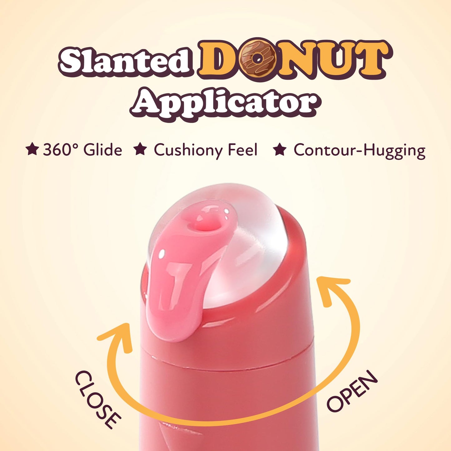 Absolute New York Sweet Pout Tinted Glaze Lip Serum, Donut Tip Applicator, Hydrating Formula with Peptides, Vitamin E and Jojoba Seed Oil (Churro)