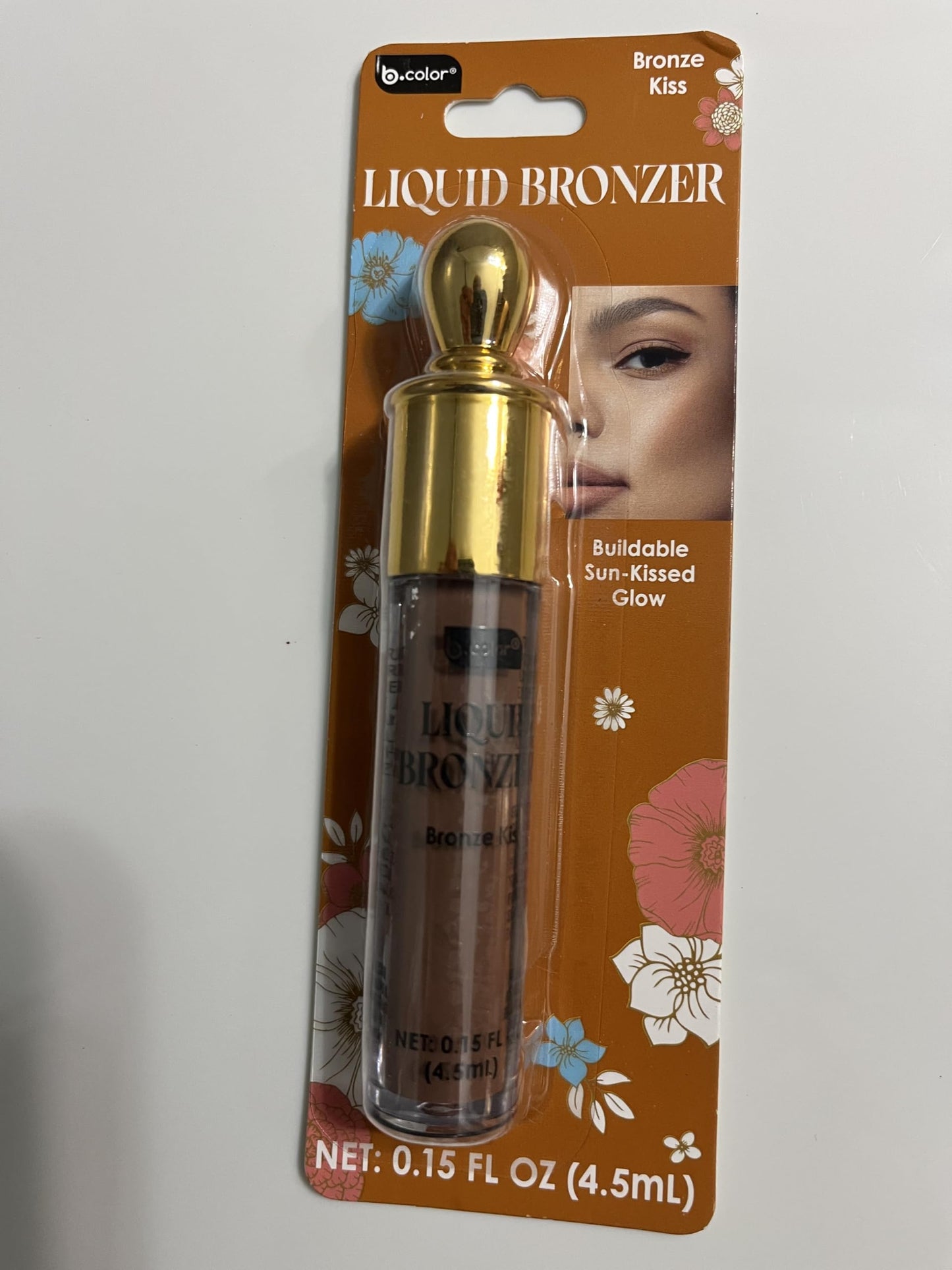 B.color Liquid Bronzer, Bronze Kiss, Buildable Sun-Kissed Glow, 0.15 FL OZ