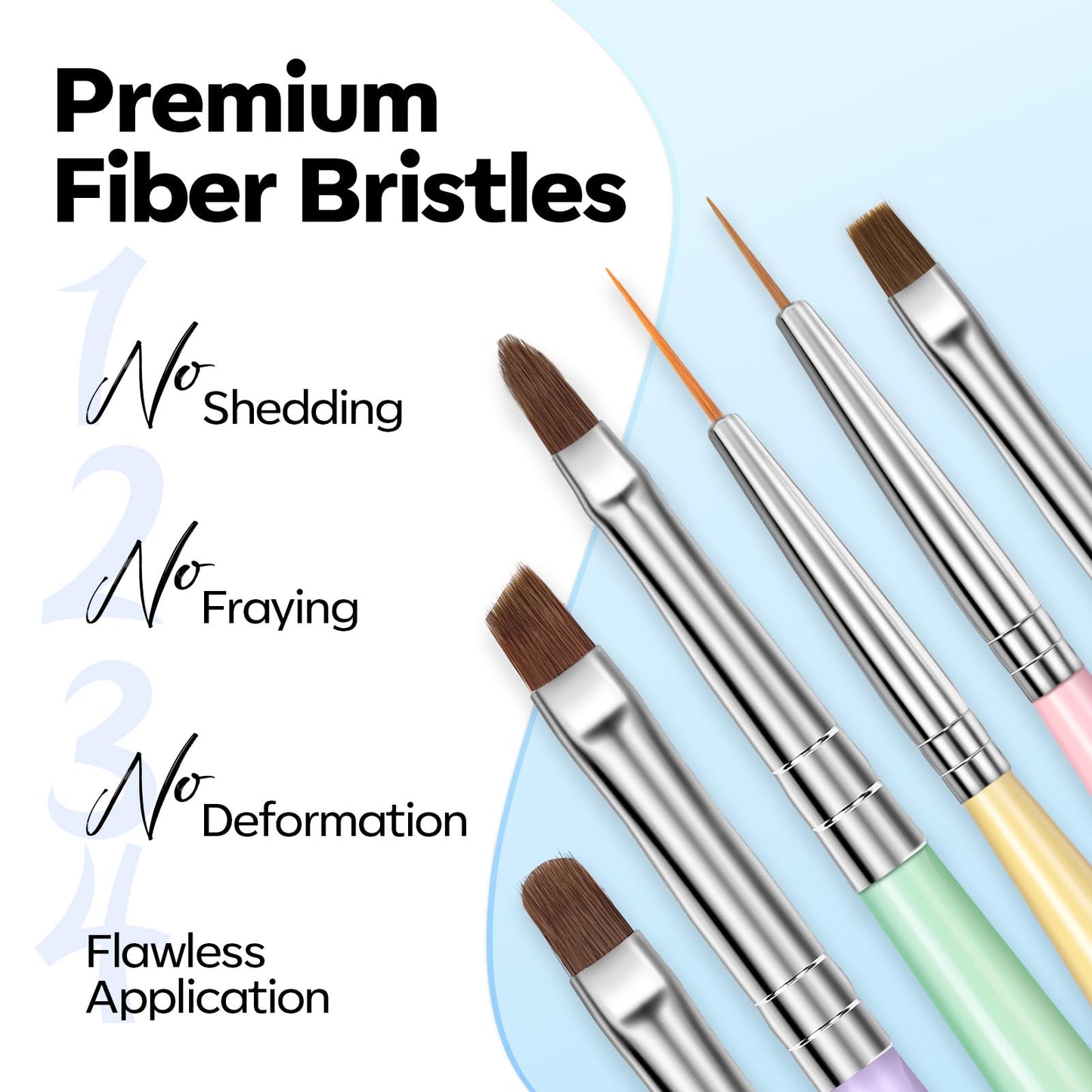 Modelones Nail Art Brushes Set, Nail Brush kit Gel Polish, Extension Gel, Liner, Clean up, Carving, Apex Building, Dotting Pens Professional Tools