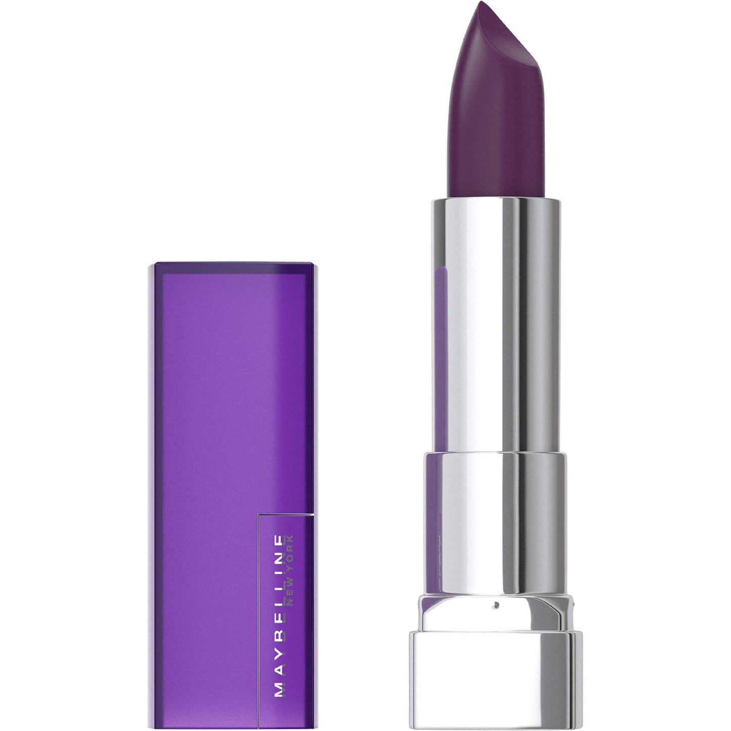 Maybelline Color Sensational Lipstick, Lip Makeup, Matte Finish, Hydrating Lipstick, Nude, Pink, Red, Plum Lip Color, Blackest Berry, 0.15 oz;