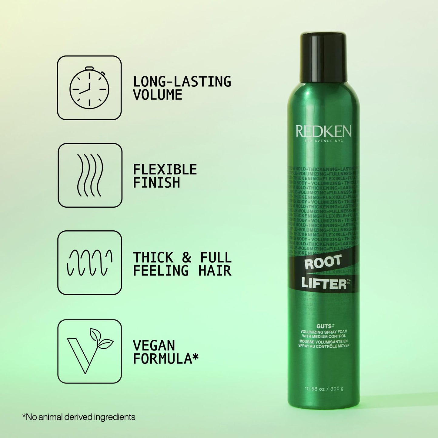Redken Root Lifter Volumizing Spray Foam | For All Hair Types | Provides Body, Volume & Anti-Frizz Protection | Medium Control | 10.58 Oz