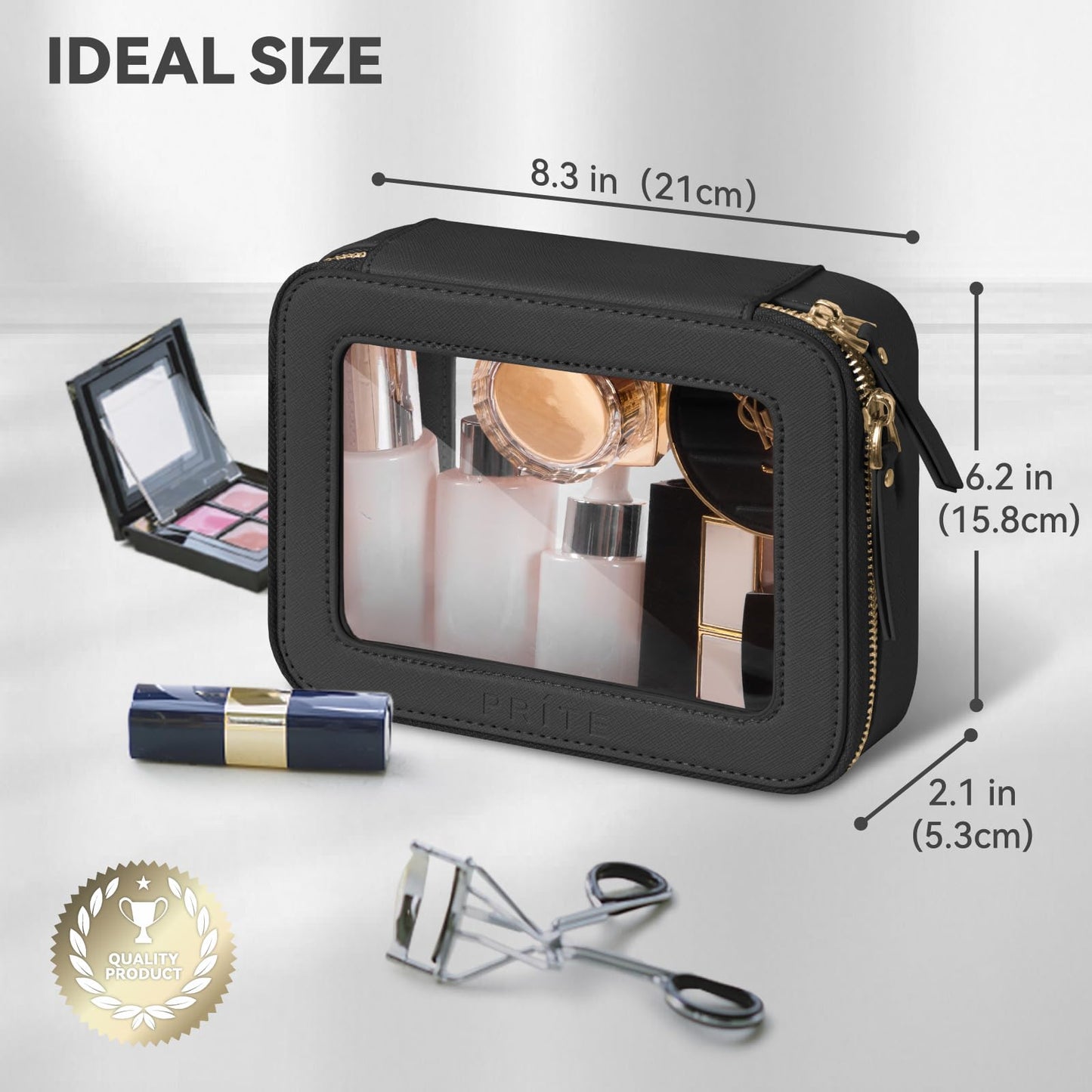 Prite Clear Makeup Bag Travel Cosmetic Organizer Toiletry Case for Women Beauty and Personal Care Prite