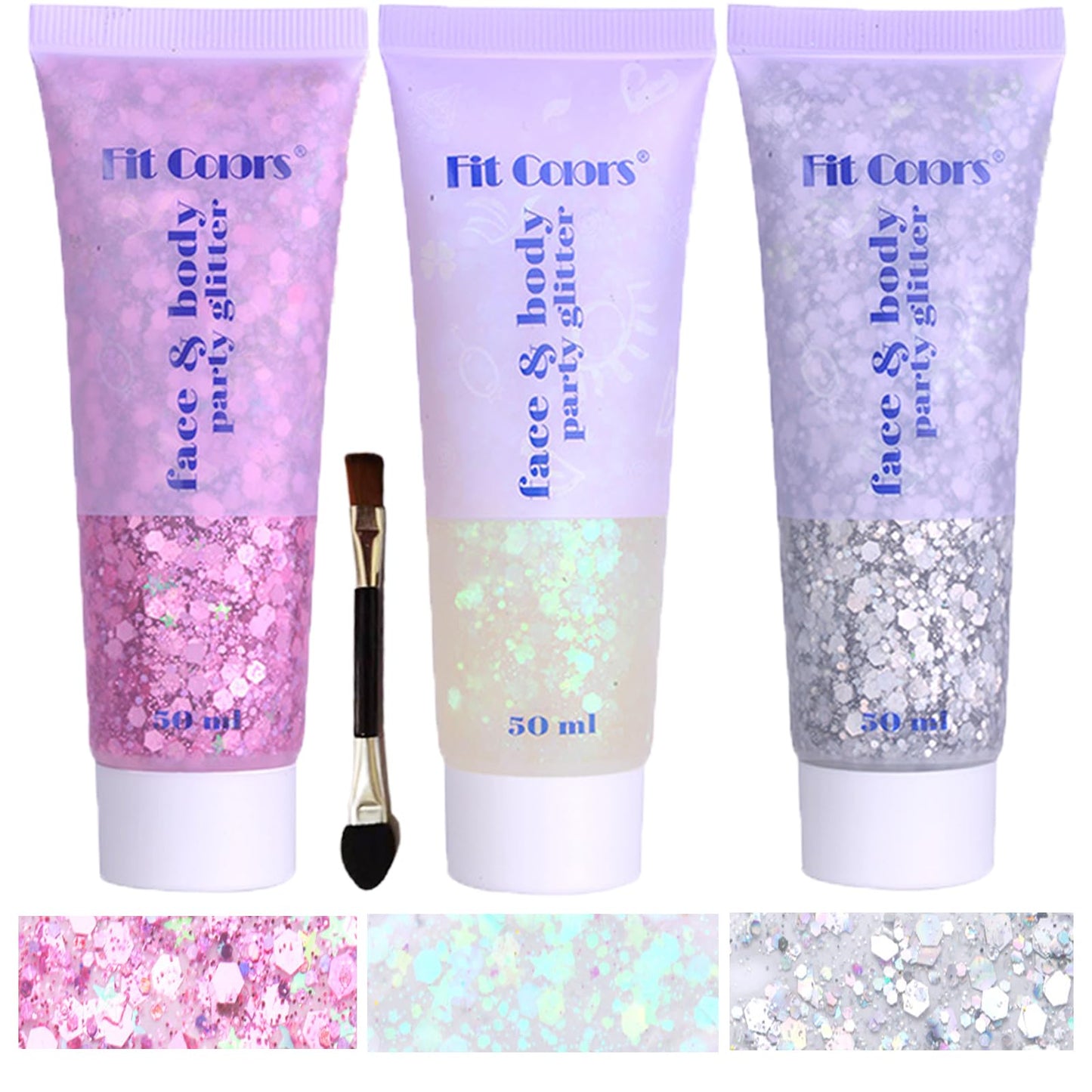 Body Glitter Face Glitter Gel: Singer Concerts Disco Festival Rave Accessories Face Glitter Makeup 150ml Chunky Sequins Mermaid Face Body Hair Glitter