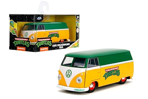 Jada Toys - Hollywood Rides TMNT 1961 VW Bus - Die-Cast Model Car - Opening Doors, Detailed Interior - 1:32 Scale Collectible - Age 8+, Green &…