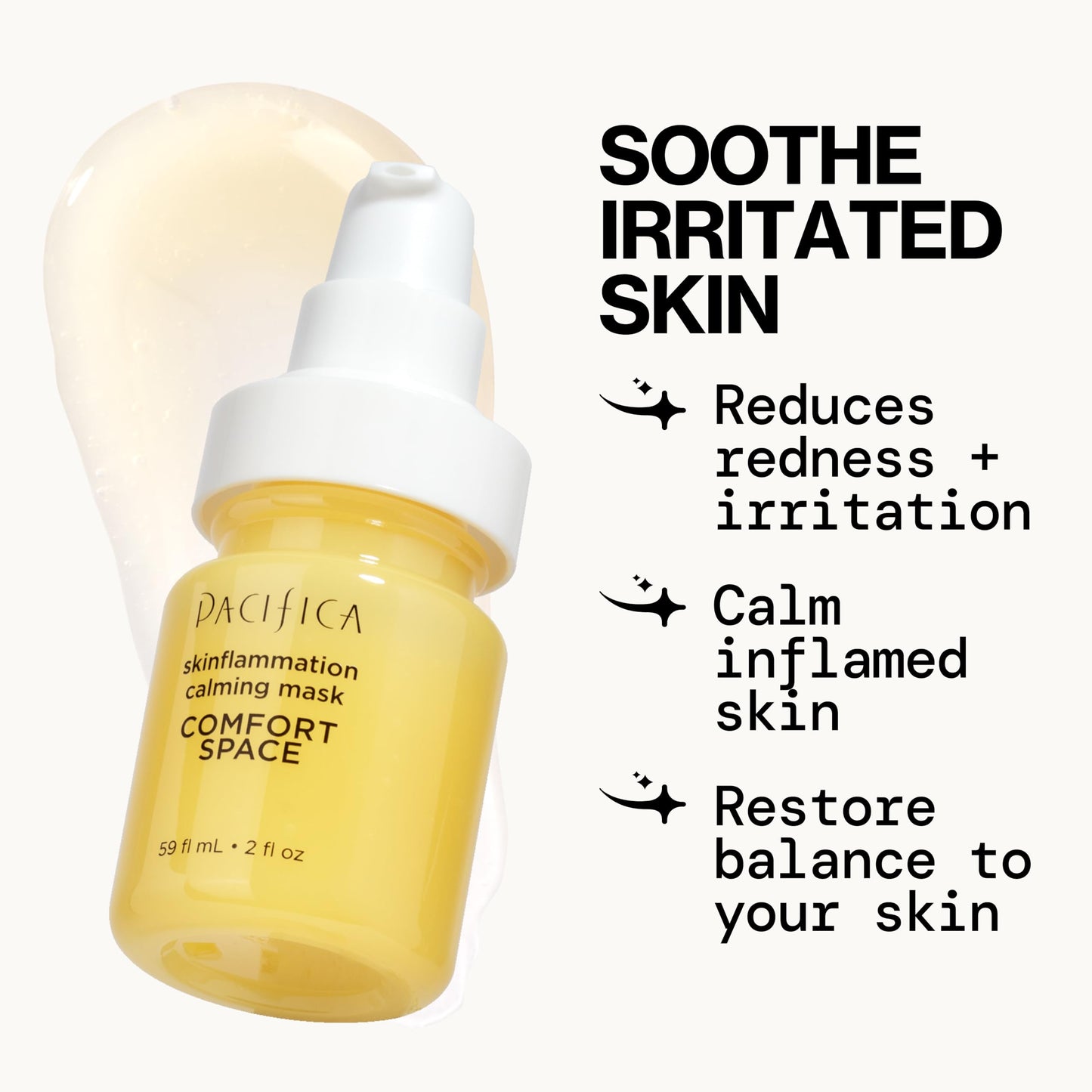Pacifica Comfort Space Calming Face Mask for Sensitive Skin, Redness Relief Hydrating Facial Mask with Azelaic Acid & Turmeric, Soothes Irritation