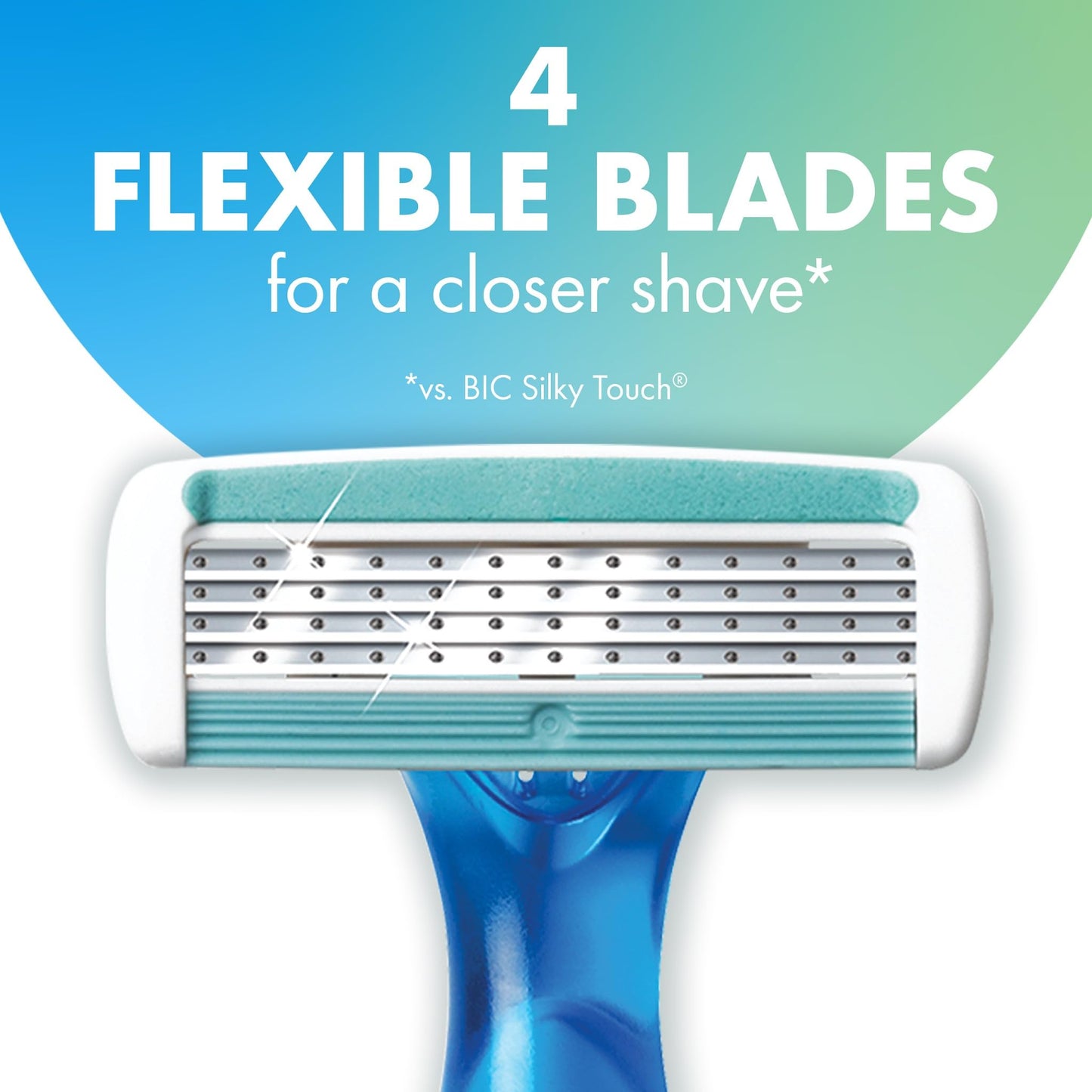 BIC Soleil 4 Women's Disposable 4 Blade Razors, Flexible Blades and Rubber Grip Handle, 3-Pack
