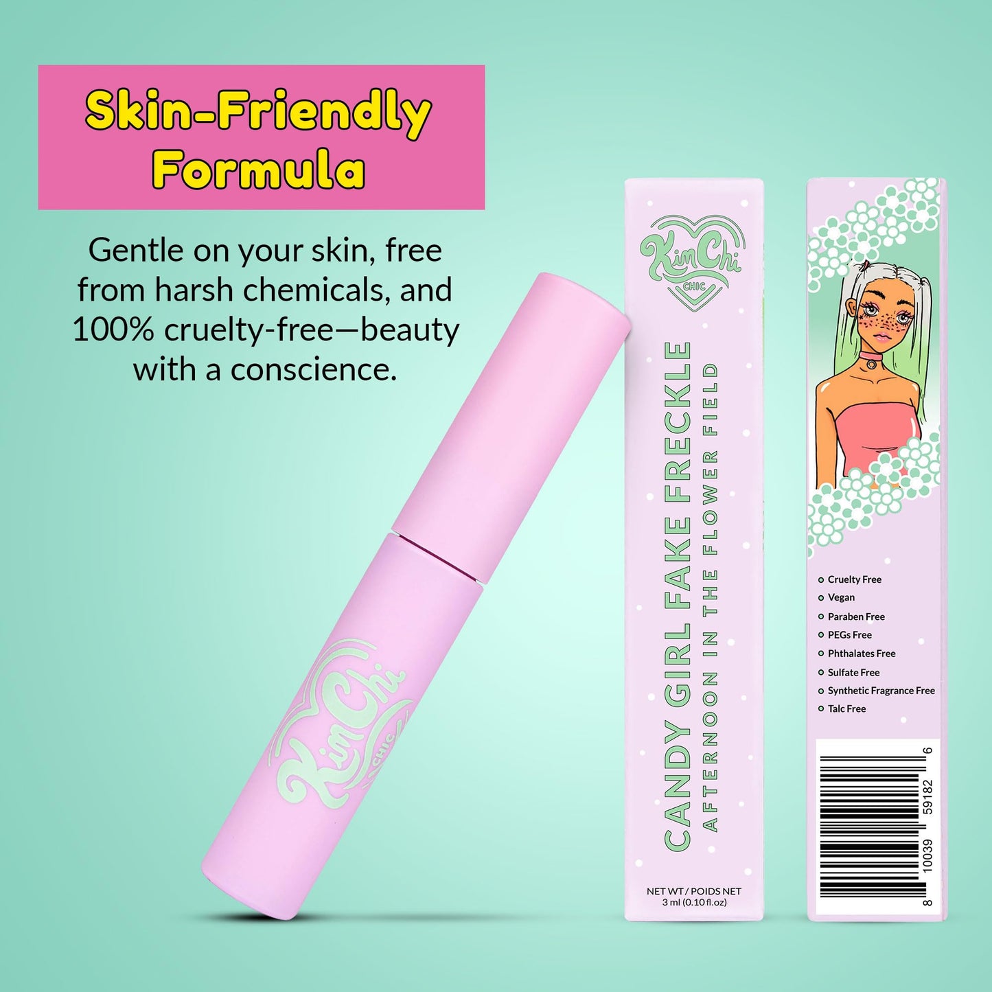 KimChi Chic Beauty Candy Girl Fake Freckle Pen, Natural-Looking and Fast-Drying Faux Freckles Face Makeup, Afternoon In The Flower Field Red-Brown