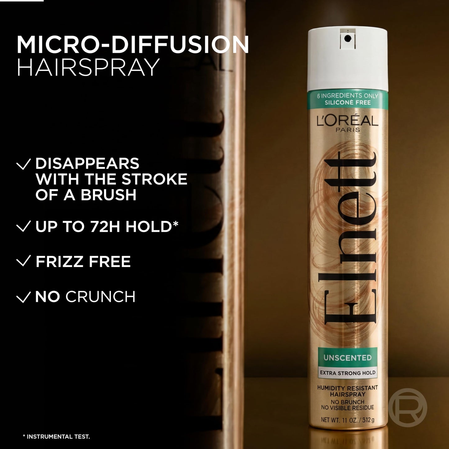 L'Oreal Paris Elnett Unscented Hairspray, up to 72-Hour Extra Strong Hold Formula with Humidity Resistant Frizz Control, Hairspray with Soft Beauty and Personal Care L'Oreal Paris