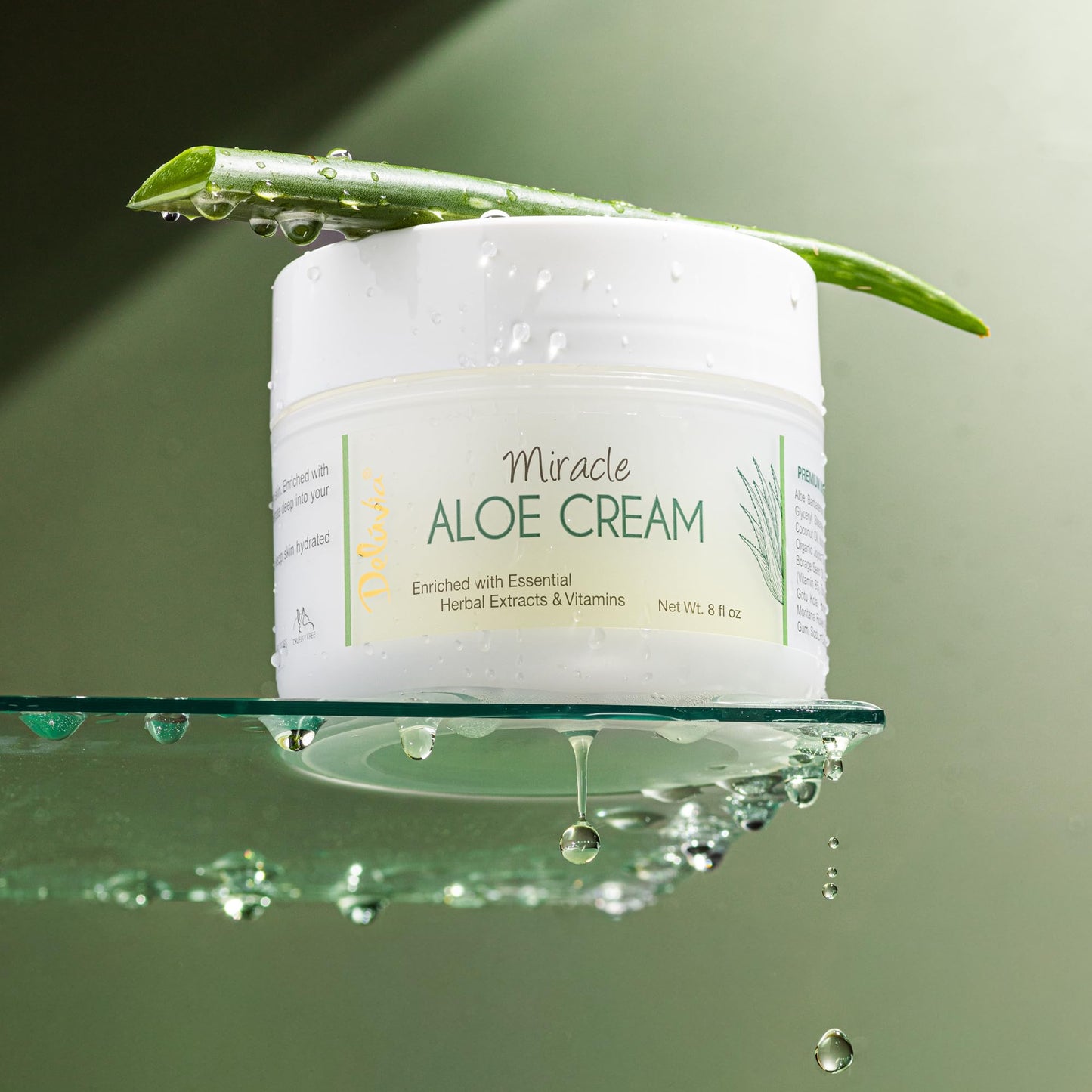 Deluvia Miracle Aloe Cream | Face & Body Moisturizer with Vitamin E & Organic Aloe Vera | Hydrating, Soothing for Dry Skin, Anti-Wrinkle, Acne Scars