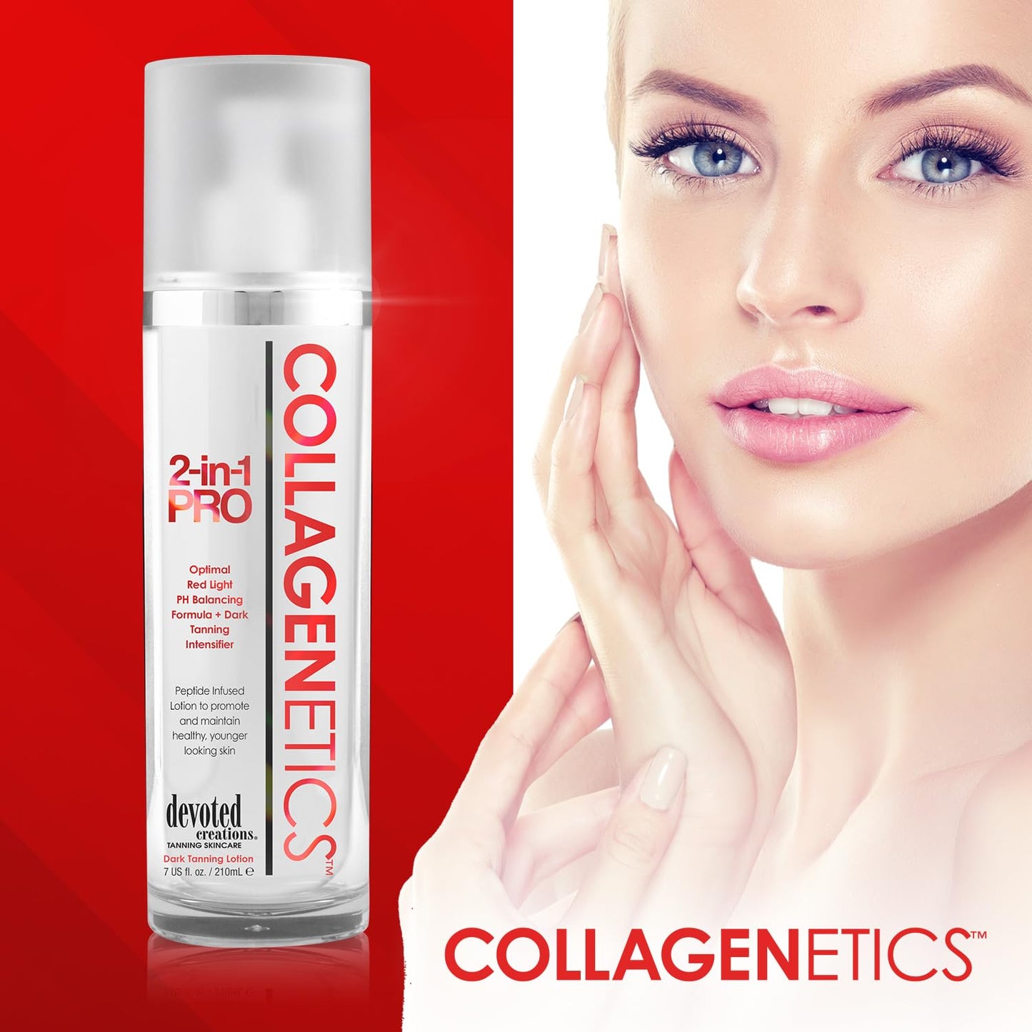 Collagenetics 2 in 1 Pro Red Light Therapy Prep Lotion & Tan Acc