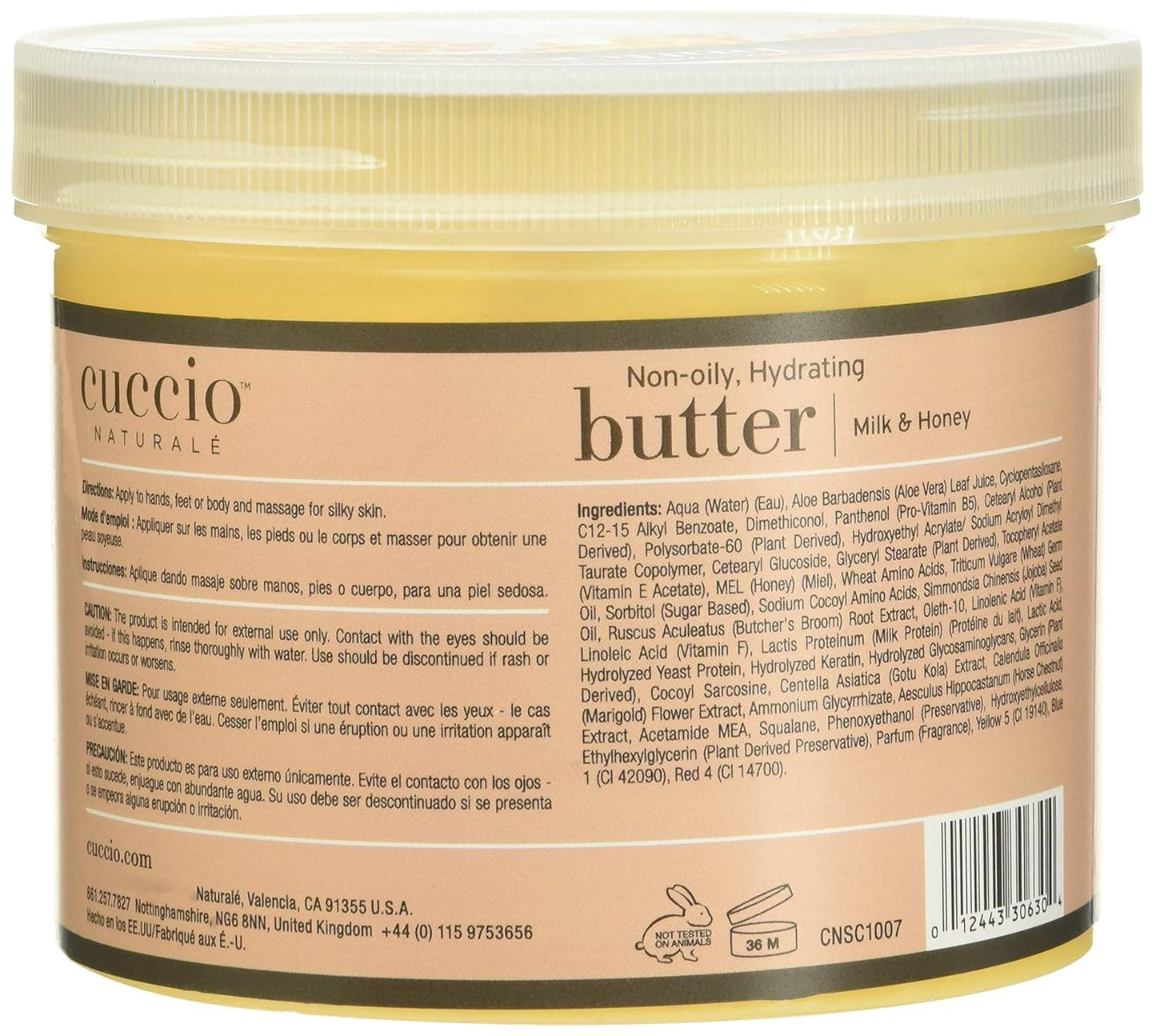 Cuccio Naturale Milk and Honey Butter Blend - Ultra Moisturizing Cream for Hands, Feet, and Body - 26 Ounces