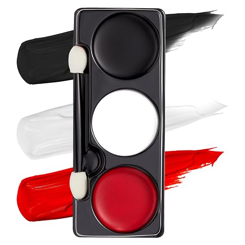 Spooktacular Creations Halloween Makeup Palette 3 Colors Face Body Paint for Adult SFX Zombie Skeleton Cosplay with Painting Brush Cosplay Party Dress