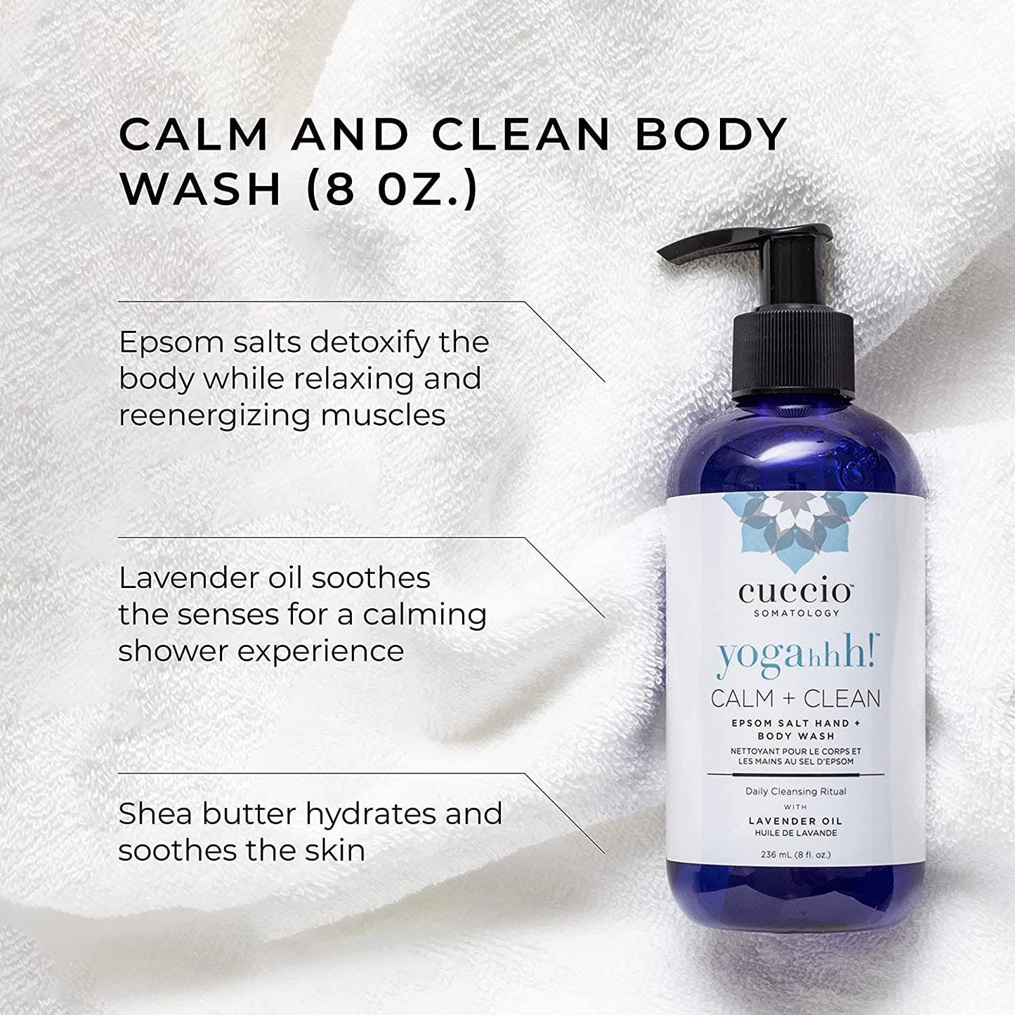 Cuccio Somatology Calm And Clean Epsom Salt Lavender Body Wash - Cleansing, Nourishing Wash And Soak For Pure, Deep, Relaxation - Relief For Sore