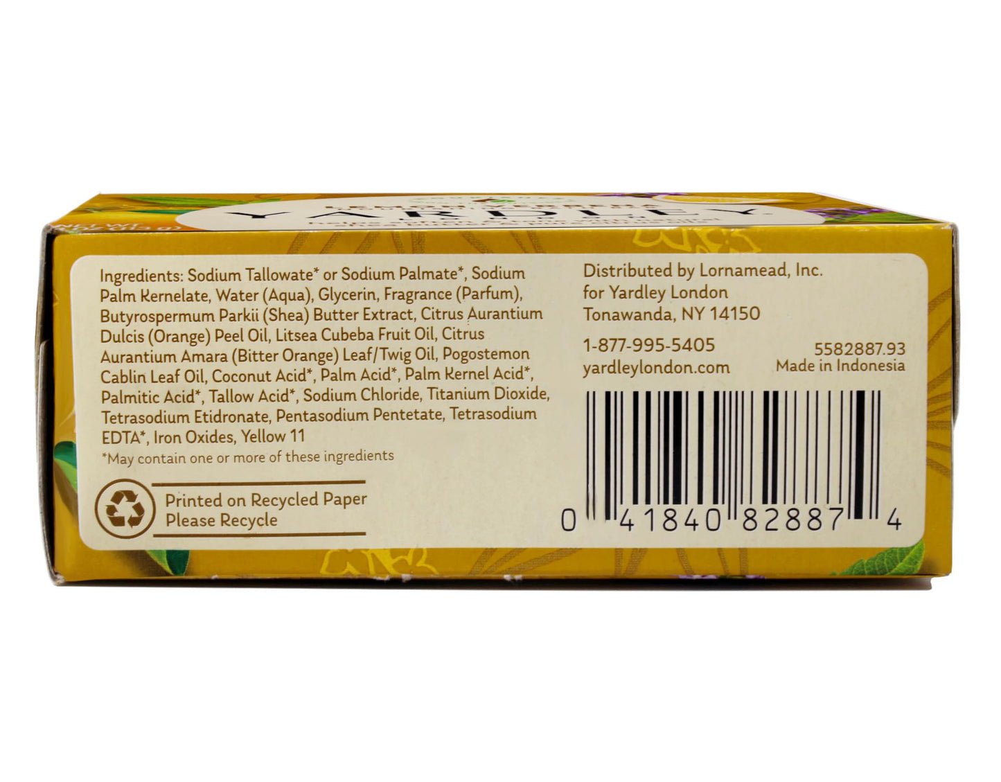 Yardley London Moisturizing Bar Lemon Verbena With Shea Butter 4.0 oz (Pack of 6)