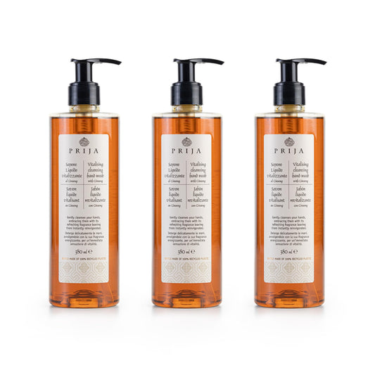 Prija Vitalising Hand Wash with Ginseng Extract Gently Cleanses Hands, Moisturizing Liquid Hand Soap, Vegan Friendly with Energizing Fragrance 3 x Beauty & Personal Care Prija