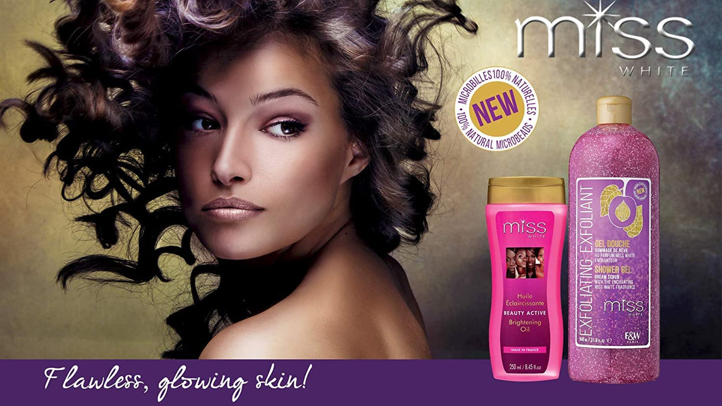 FAIR & WHITE Miss White Exfoliating Shower Gel 940ml/31.8 Fl Oz - Formulated to Exfoliate Skin, with Pomegranate and Glycerin