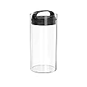 Prepara Evak Fresh Saver, Medium-Tall Airless Canister with Black handle, 2.3 Quart, Clear