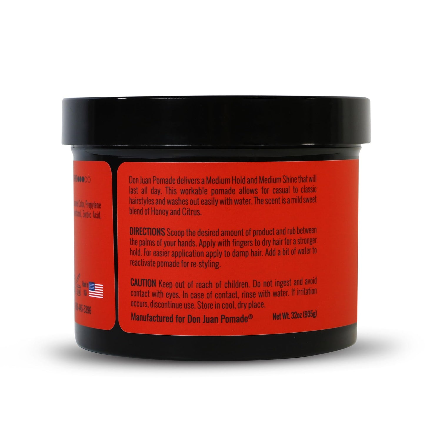 Don Juan Pomade 32oz - Medium Hold - Medium Shine - Water Based - Honey Citrus Scent