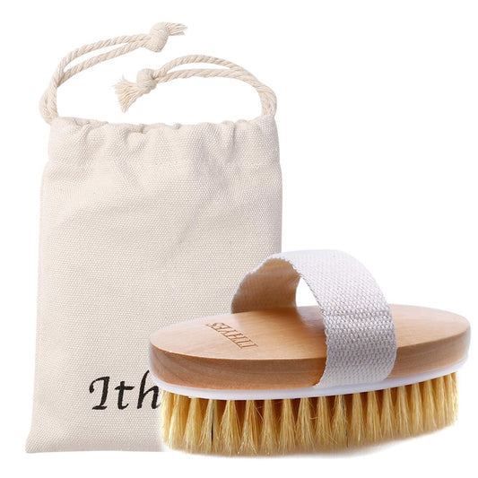 Ithyes Dry Brushing Body Brush Exfoliating Brush Natural Bristle Bath Brush for Remove Dead Skin Toxins Cellulite,Treatment,Improves Lymphatic